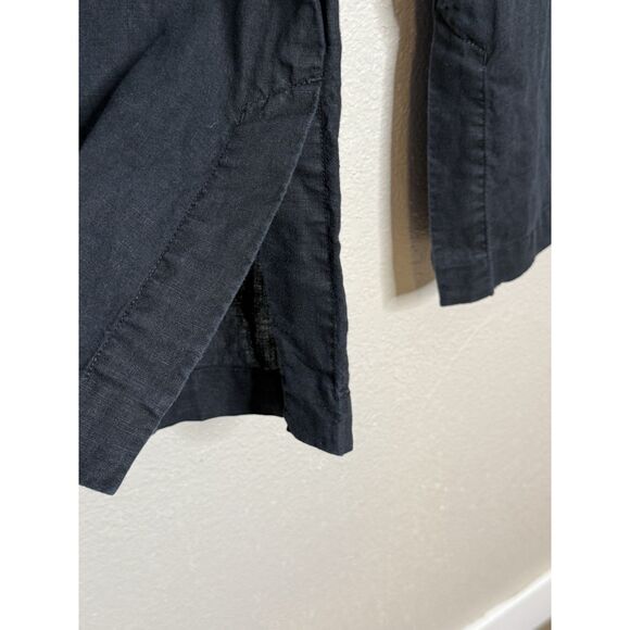 Athleta Size L Retreat Wide Leg Mid Rise Linen Pants Black 851038 Large - Picture 3 of 11